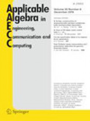 Applicable Algebra In Engineering Communication And Computing雜志