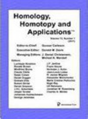 Homology Homotopy And Applications雜志