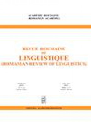 Revue Roumaine De Linguistique-romanian Review Of Linguistics雜志