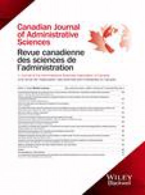 Canadian Journal Of Administrative Sciences-revue Canadienne Des Sciences De L A雜志