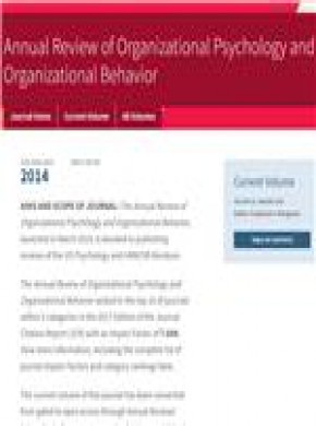 Annual Review Of Organizational Psychology And Organizational Behavior雜志