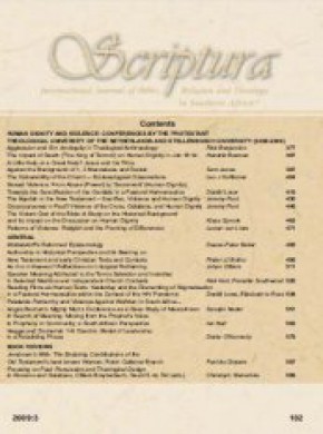 Scriptura-international Journal Of Bible Religion And Theology In Southern Afric