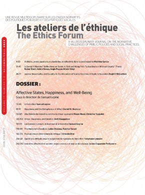 Ateliers De L Ethique-the Ethics Forum雜志