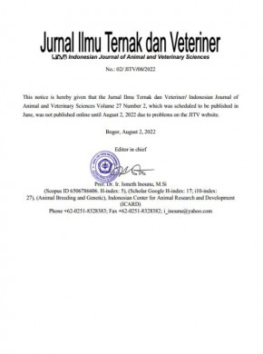 Jurnal Ilmu Ternak Dan Veteriner雜志