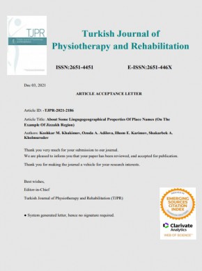 Turkish Journal Of Physiotherapy Rehabilitation-turk Fizyoterapi Ve Rehabilitasy雜志