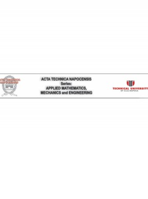 Acta Technica Napocensis Series-applied Mathematics Mechanics And Engineering雜志