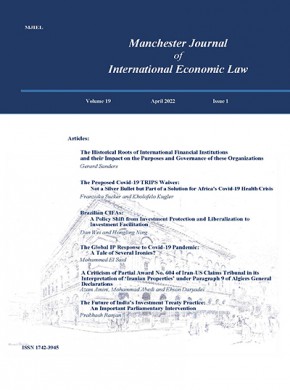 Manchester Journal Of International Economic Law雜志