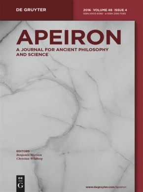 Apeiron-a Journal For Ancient Philosophy And Science雜志
