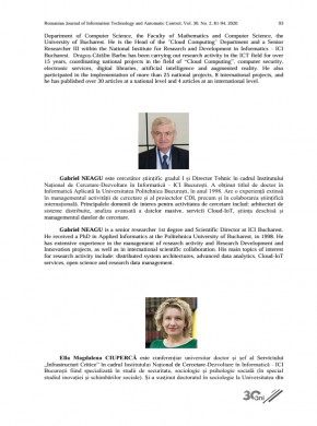 Romanian Journal Of Information Technology And Automatic Control-revista Romana雜志